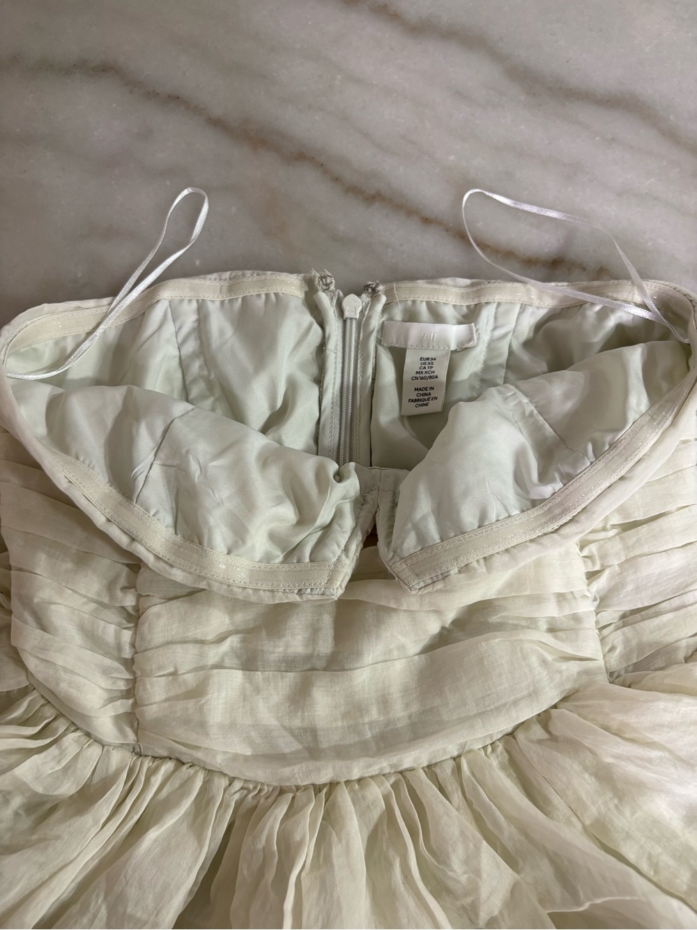 H&M White Ruffled Strapless Party Dress for Girls - Picture 4 of 10